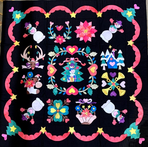 Handmade Quilted Christmas Wall Hanging Quilt Wall Hanging Etsy