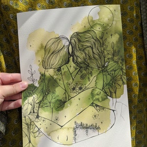 Green Lovers Fine Art Print