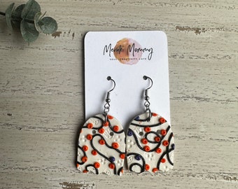 Halloween Polymer Clay Earrings, Spooky Ghost Halloween Earrings, Fall Earrings, Handmade Halloween Accessories