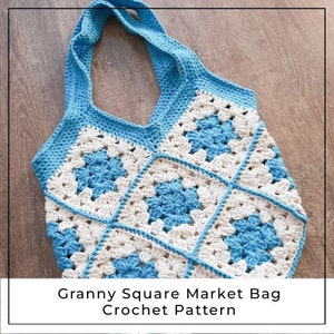 Granny Square Market Bag Crochet Pattern - PATTERN ONLY