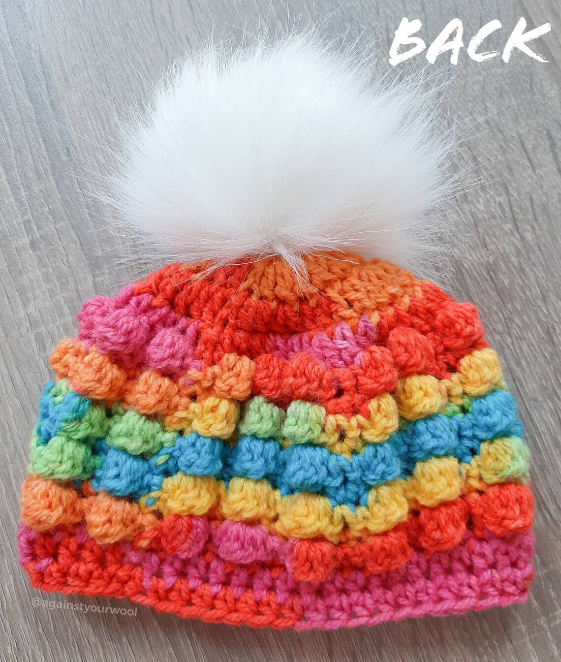 rainbow bobble hat