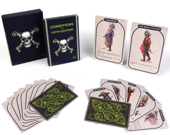 D&D Condition Cards for Fifth Edition | Compatible with Dungeons and Dragons | Dungeon Master Accessories | DnD Gifts | Fifth Edition Gifts