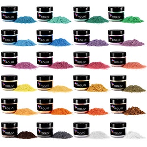 Mica Powder  - Pastel Set 24 Color Pigments for Epoxy Resin, Silicone, Nail Polish, Makeup, Candle Making, Bath Bombs, Soap Making, Paint