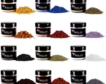 Rolio Mica Powder - For Epoxy Resin, Slime, Candle, Soap, Cosmetic  Making-24Bags