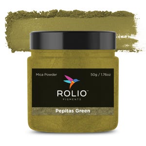 Mica Powder Pepitas Green Color Pigment Powder for Epoxy Resin, Silicone, Nail Polish, Makeup, Candle Making, Bath Bomb, Soap, Paint