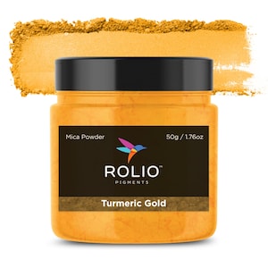 Mica Powder Turmeric Gold Color Pigment Powder for Epoxy Resin, Silicone, Nail Polish, Makeup, Candle Making, Bath Bombs, Soap Making, Paint