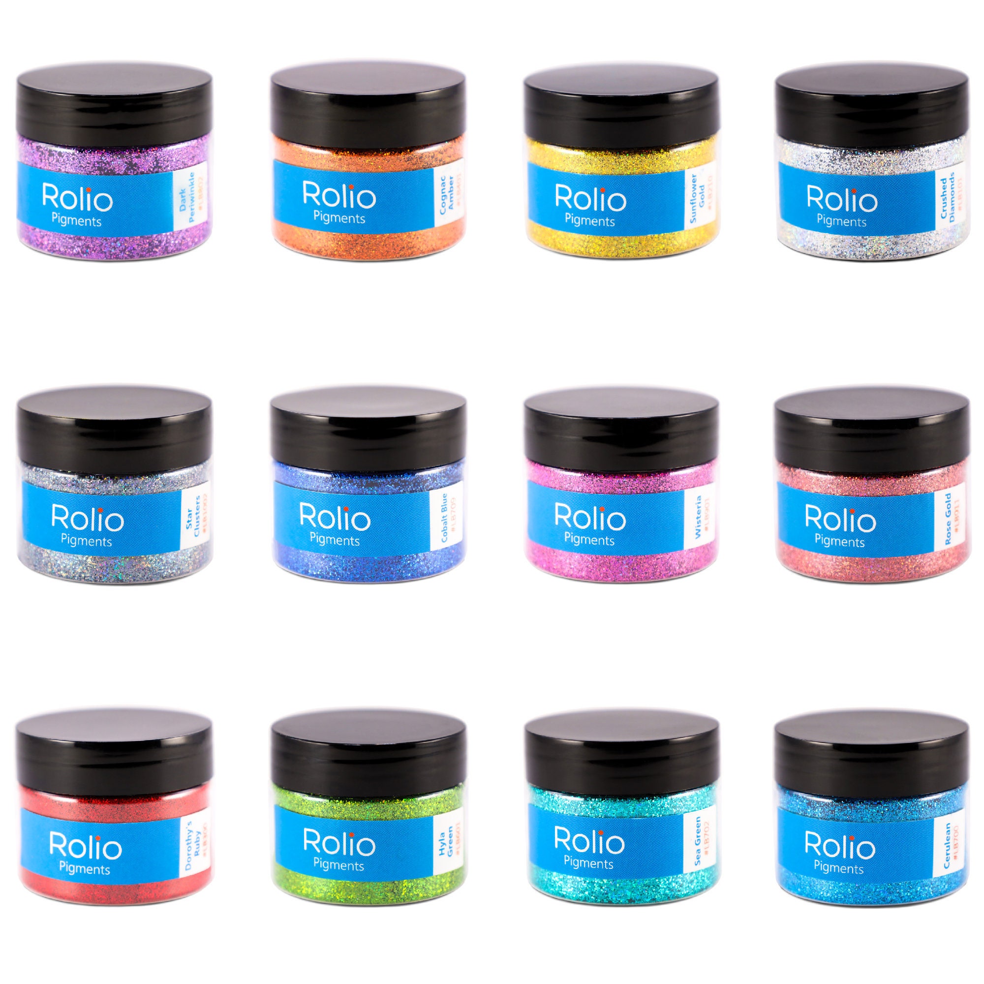 Rolio Mica Powder - For Epoxy Resin, Slime, Candle, Soap, Cosmetic  Making-24Bags