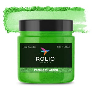 Mica Powder Parakeet Green Color Pigment Powder for Epoxy Resin, Silicone, Nail Polish, Makeup, Candle Making, Bath Bombs, Soap, Paint