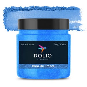 Mica Powder Bleu Du France Color Pigment Powder for Epoxy Resin, Silicone, Nail Polish, Makeup, Candle Making, Bath Bombs, Soap, Paint