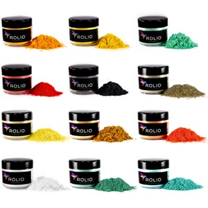 Mica Powder-Autumn Hues 12 Color Set Pigments for Epoxy Resin, Silicone, Nail Polish, Makeup, Candle Making, Bath Bombs, Soap Making, Paint