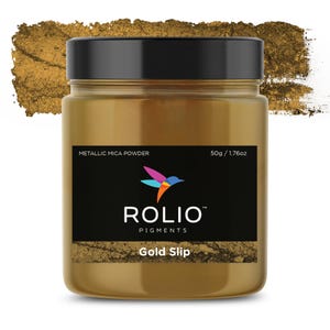 Gold Slip 50g Metallic Mica Powder Pigment for Epoxy Resin, Silicone, Nail Polish, Makeup, Candle Making, Cosmetics, Soap Making, Paint