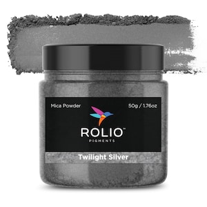 Mica Powder Twilight Silver Color Pigment Powder for Epoxy Resin, Silicone, Nail Polish, Makeup, Candle Making, Bath Bomb, Soap, Paint