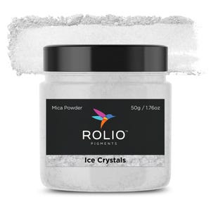 Mica Powder Ice Crystals White Color Pigment Powder for Epoxy Resin, Silicone, Nail Polish, Makeup, Candle Making, Bath Bombs, Soap, Paint