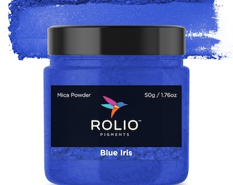 Mica Powder Blue Iris Color Pigment Powder for Epoxy Resin, Silicone, Nail Polish, Makeup, Candle Making, Bath Bombs, Soap Making, Paint