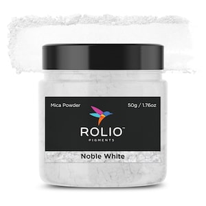 Mica Powder Noble White Color Pigment Powder for Epoxy Resin, Silicone, Nail Polish, Makeup, Candle Making, Bath Bombs, Soap Making, Paint