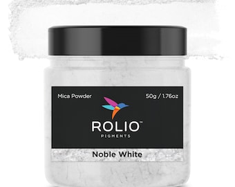 Mica Powder Noble White Color Pigment Powder for Epoxy Resin, Silicone, Nail Polish, Makeup, Candle Making, Bath Bombs, Soap Making, Paint