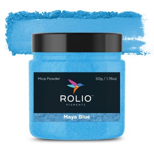 Mica Powder Maya Blue Color Pigment Powder for Epoxy Resin, Silicone, Nail Polish, Makeup, Candle Making, Bath Bombs, Soap Making, Paint