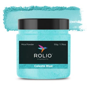 Mica Powder Celeste Blue Color Pigment Powder for Epoxy Resin, Silicone, Nail Polish, Makeup, Candle Making, Bath Bombs, Soap Making, Paint