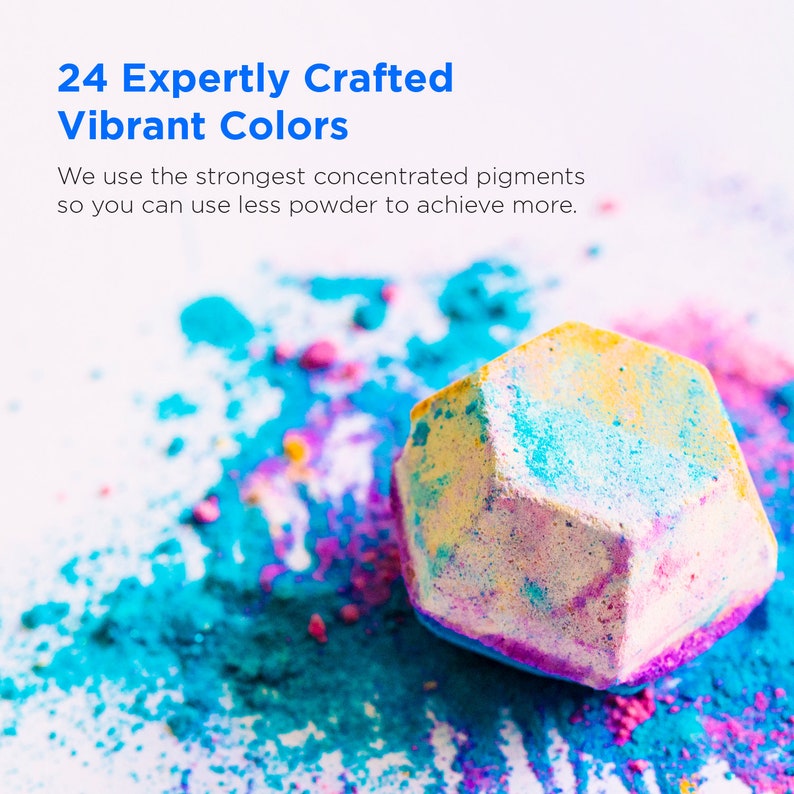 Premium Mica Powder Set - 24 Color Pigments for Epoxy Resin, Silicone, Nail Polish, Makeup, Candle Making, Bath Bombs, Soap Making image 4