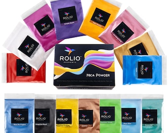 Mica Powder 15 bags of 5g Color Pigment Powder for Epoxy Resin, Silicone, Nail Polish, Makeup, Candle Making, Bath Bombs, Soap, Paint