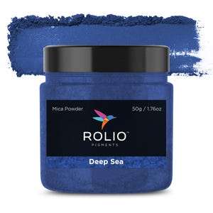 Mica Powder Deep Sea Blue Color Pigment Powder for Epoxy Resin, Silicone, Nail Polish, Makeup, Candle Making, Bath Bombs, Soap Making, Paint