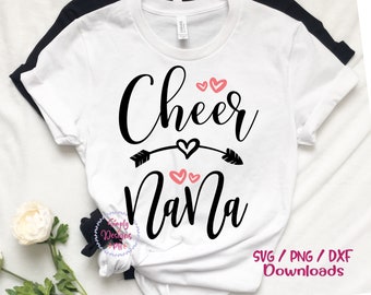 Cheer Nana svg, Cheer svg, biggest fan, megaphone svg, coach cheer svg design cut file cheerleader clipart Eps, Dxf Png Cricut Silhouette