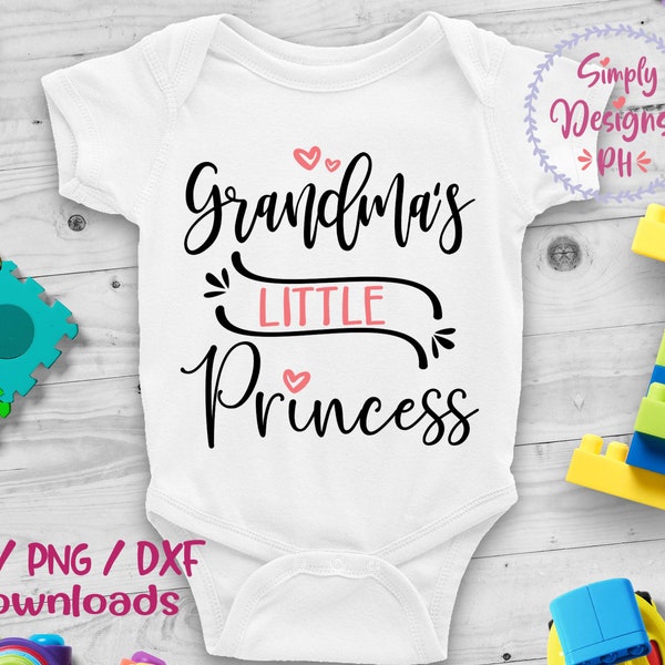 Grandma's little princess svg, Grandma's girl, Mimi's Girl, onesie svg, girl thing svg, i love my mom svg, mimi svg, blessed mimi svg,