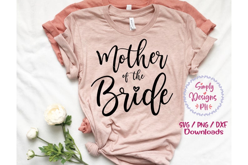 Mother of the Bride SVG Files Hand Lettered, Cricut Silhouette Cut Files, Bridal Party, Wedding, Small Business Commercial Use, Wedding svg image 2
