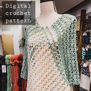 CROCHET PATTERN/ Open Weave Pon-Shawl / crochet poncho/ crochet wrap