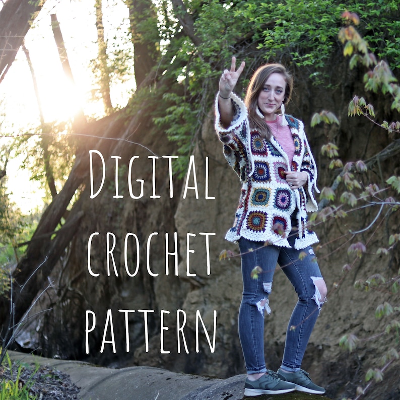 Granny Square Rebecca Jacket Digital Crochet Pattern image 2