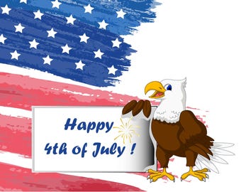 Patriotic Eagle 4th of July Design: American Flag SVG, PNG, JPG (Digital Download