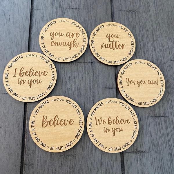 Positive Affirmation Tokens / Anxiety Tokens / Mental Health / Inspirational Gift / Stocking Stuffer