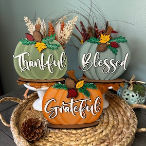 Layered Pumpkin Sign / Shelf Sitter / Tiered Tray Decor / 3D Thanksgiving Decor / Entry Table Decor / Fall Decor