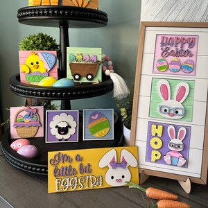 Leaning Ladder Inserts / Interchangeable Easter Signs / Leaning Sign Decor / Shelf Sitters / Mantel / Tiered Tray Decor / 4 x 4 Inserts