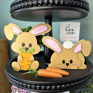 Easter Bunny Shelf Sitter / Tiered Tray Decor / Wooden Easter Sign / Mini Bunny Signs / Entry Table Decor / Spring Decor