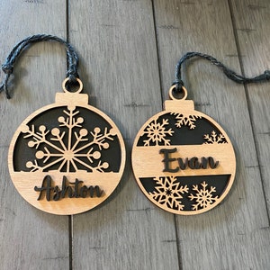 Personalized Christmas Ornament / Custom Wooden Ornament / Wooden Gift ...