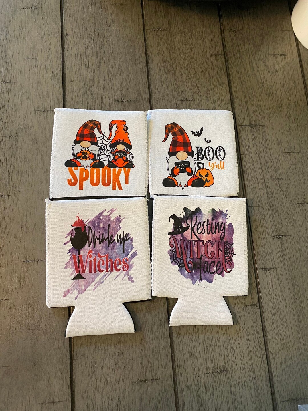 Insulated Can Bottle Cooler / Halloween Drink Holder / Can Holder