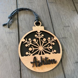 Personalized Christmas Ornament / Custom Wooden Ornament / Wooden Gift ...