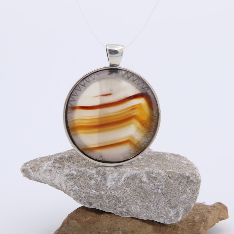Natural Montana Moss Agate Gemstone Pendant 925 Sterling Silver Pendant Round Boho Cabochon Stone Pendant Handmade Silver Pendant Jewel 25mm