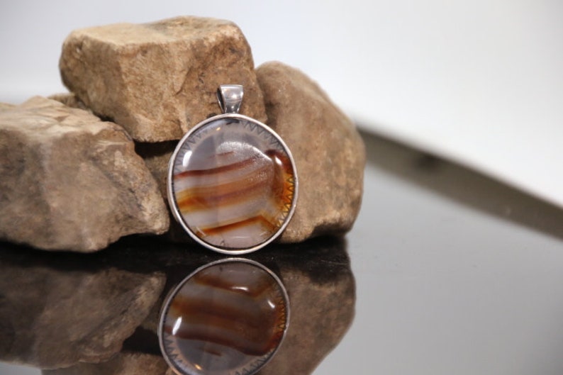 Natural Montana Moss Agate Gemstone Pendant 925 Sterling Silver Pendant Round Boho Cabochon Stone Pendant Handmade Silver Pendant Jewel 25mm