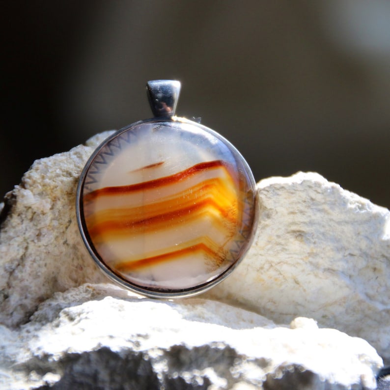Natural Montana Moss Agate Gemstone Pendant 925 Sterling Silver Pendant Round Boho Cabochon Stone Pendant Handmade Silver Pendant Jewel 25mm