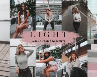 Puede incluir: Una colección de ajustes preestablecidos de Lightroom para móviles llamada "LIGHT" para editar fotos. Los ajustes preestablecidos están diseñados para dar a las fotos una sensación de luz y aire.