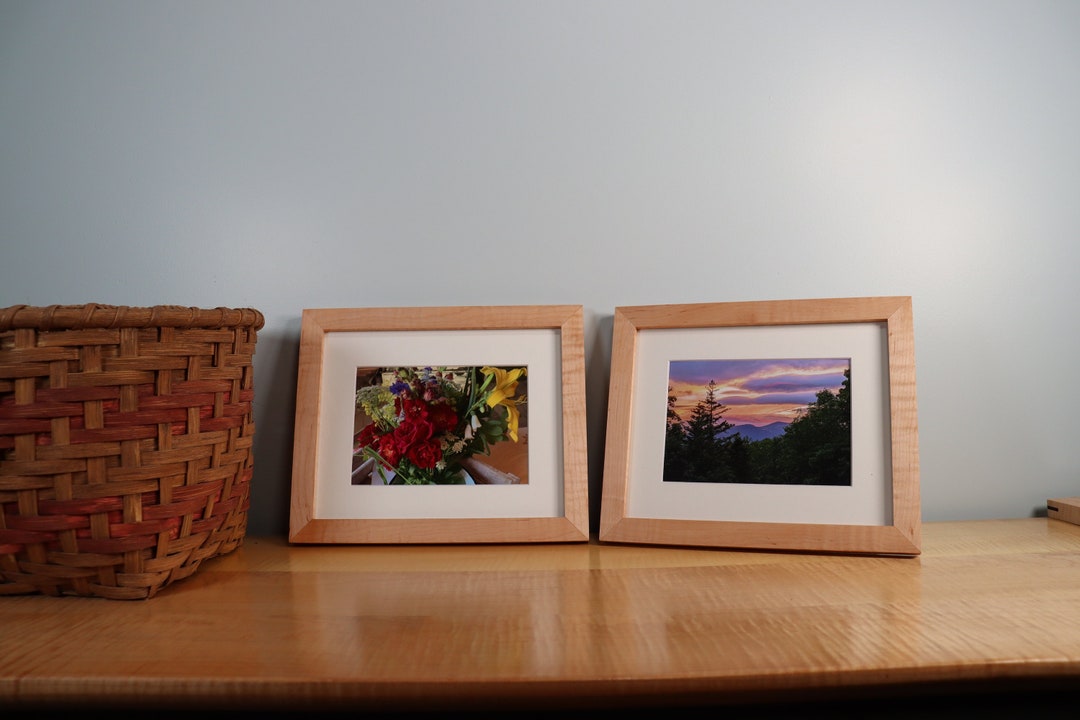 Curly Maple Picture Frame Minimalist Profile Etsy