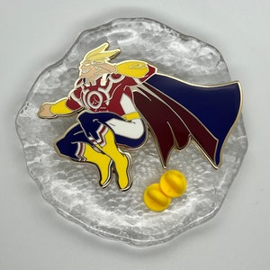 Limited Edition - Leaping Hero Hard Enamel Pin 3" Wide - Symbol of Peace - Pins for Anime Fans - Double Pin Back for Secure Hold -