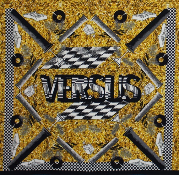 Versace Versus Stoff Versus Versace Logo Druck Etsy