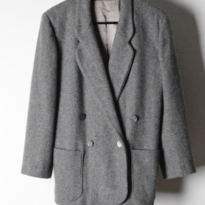 Vintage 80s Grey Minimalist Blazer Style Jacket Size S/M