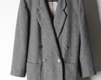 Vintage jaren 80 grijze minimalistische blazerstijl jas maat S/M