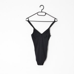 Vintage 90s Black Elegant Minimalist Bodysuit Size XS
