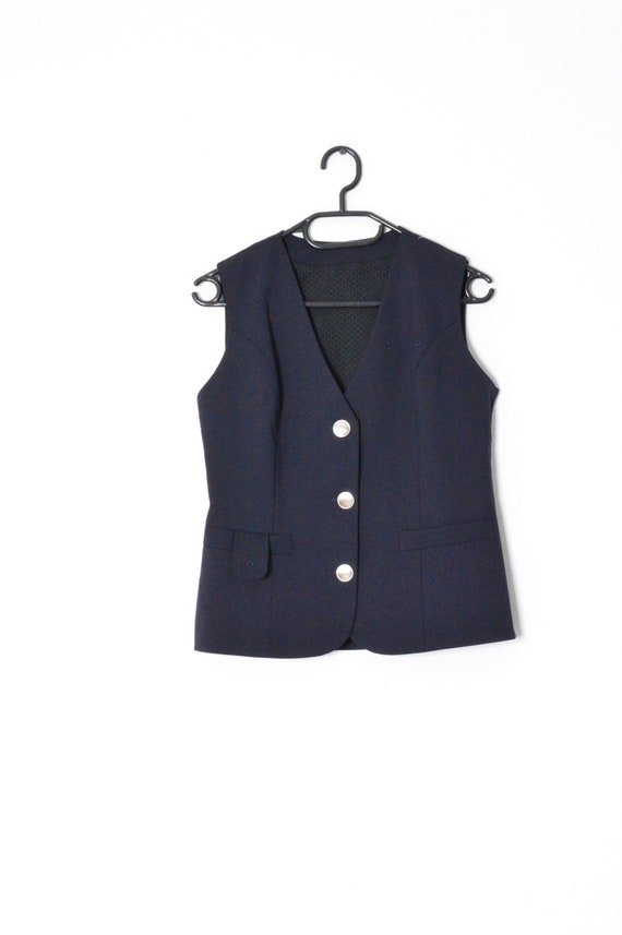 Buy Vintage 90s Navy Blue Wool Blend Minimalist Preppy Work Wear 