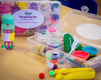 Children's Therapy Busy Box w/2 oz. Theraputty, Fine Motor Kit, Fine Motor Skills, Sensory Kit, Fine Motor Kit, Autism,Fine Motor Activities